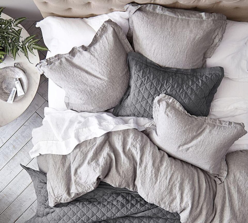 Belgian Flax Linen Quilt Cover & Pillowcases Pottery Barn Australia